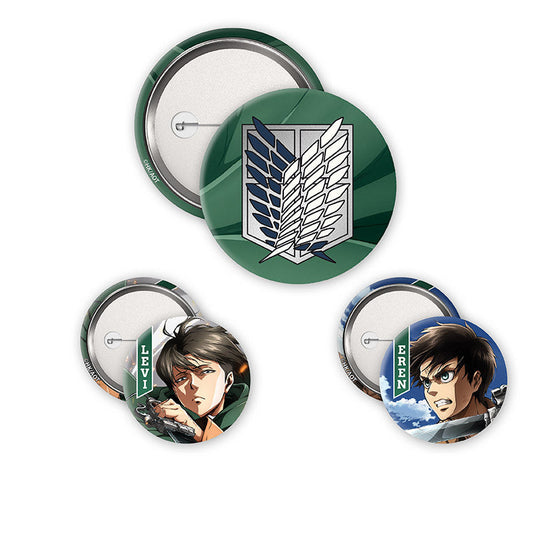Attack On Titan - Eren & Levi badges