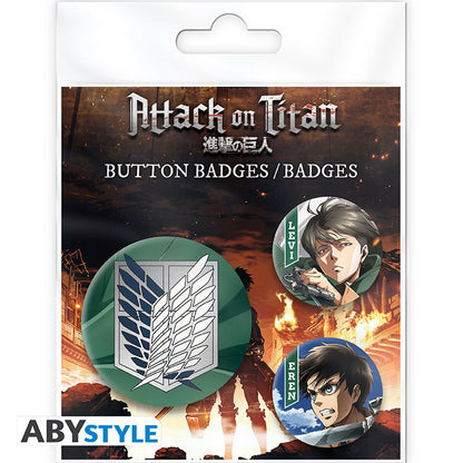 Attack On Titan - Eren & Levi badges