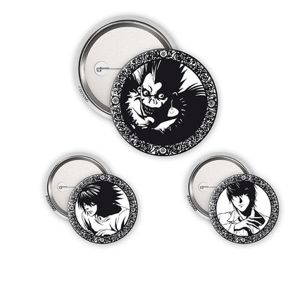 Death Note - Light, L & Ryuk badges