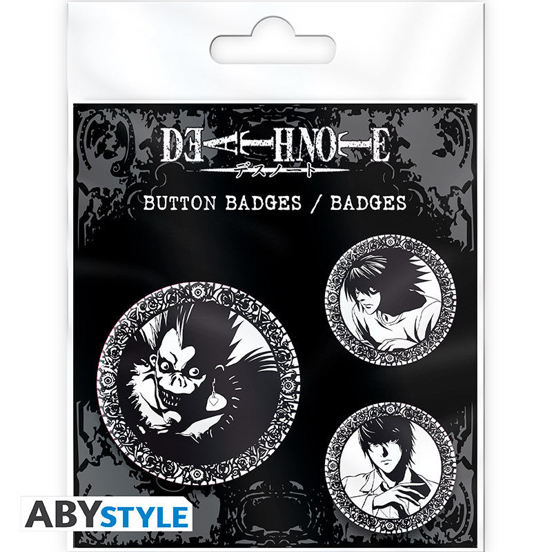 Death Note - Light, L & Ryuk badges