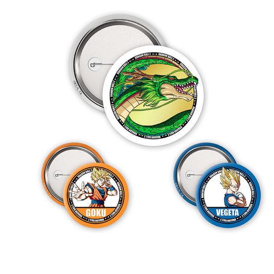 Dragon Ball - Goku, Vegeta & Shenron badges