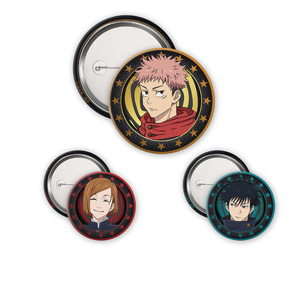 Jujutsu Kaisen - Yuji, Megumi & Nobara badges