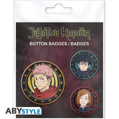 Jujutsu Kaisen - Yuji, Megumi & Nobara badges