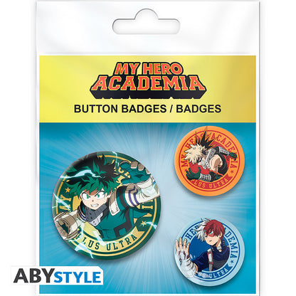 My Hero Academia - Midoriya, Bakugo & Todoroki badges