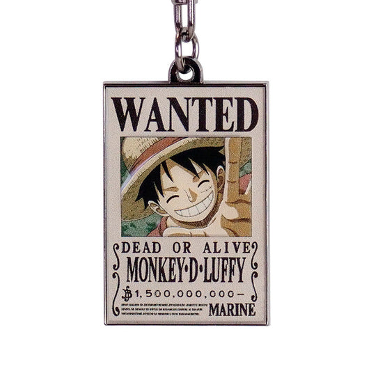 One Piece - Wanted Luffy metalnøglering - 3,5 × 4 cm