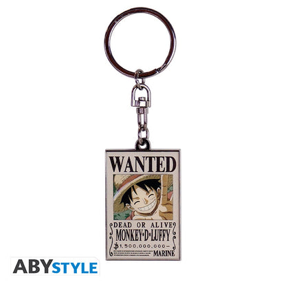 One Piece - Wanted Luffy metalnøglering - 3,5 × 4 cm
